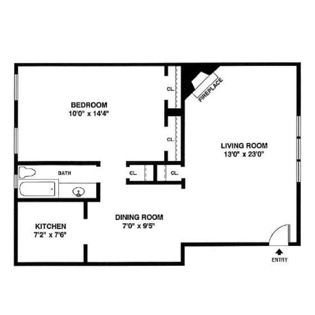 One Bed Room Floor Plan Morris Crossing
