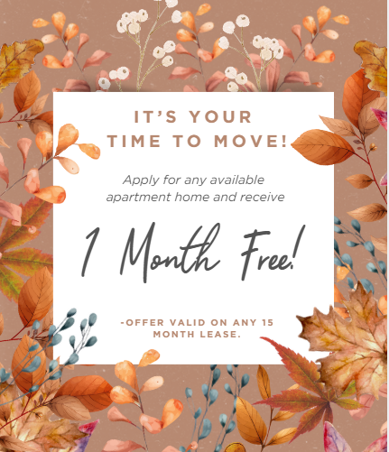 Call today to receive 1.5 months free on any 17 month lease